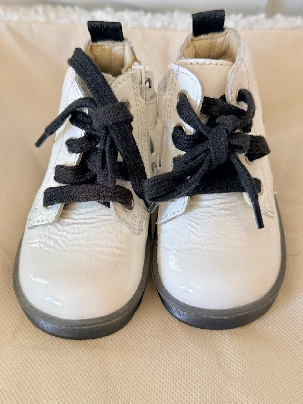 White City-Print Ankle Boots with Black Laces